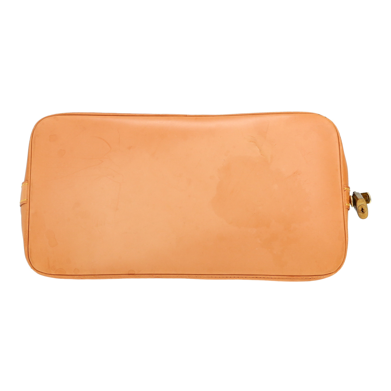 Bolso de mano Louis Vuitton  Alma modelo mediano  en lona Monogram marrón y cuero natural - Detail D1