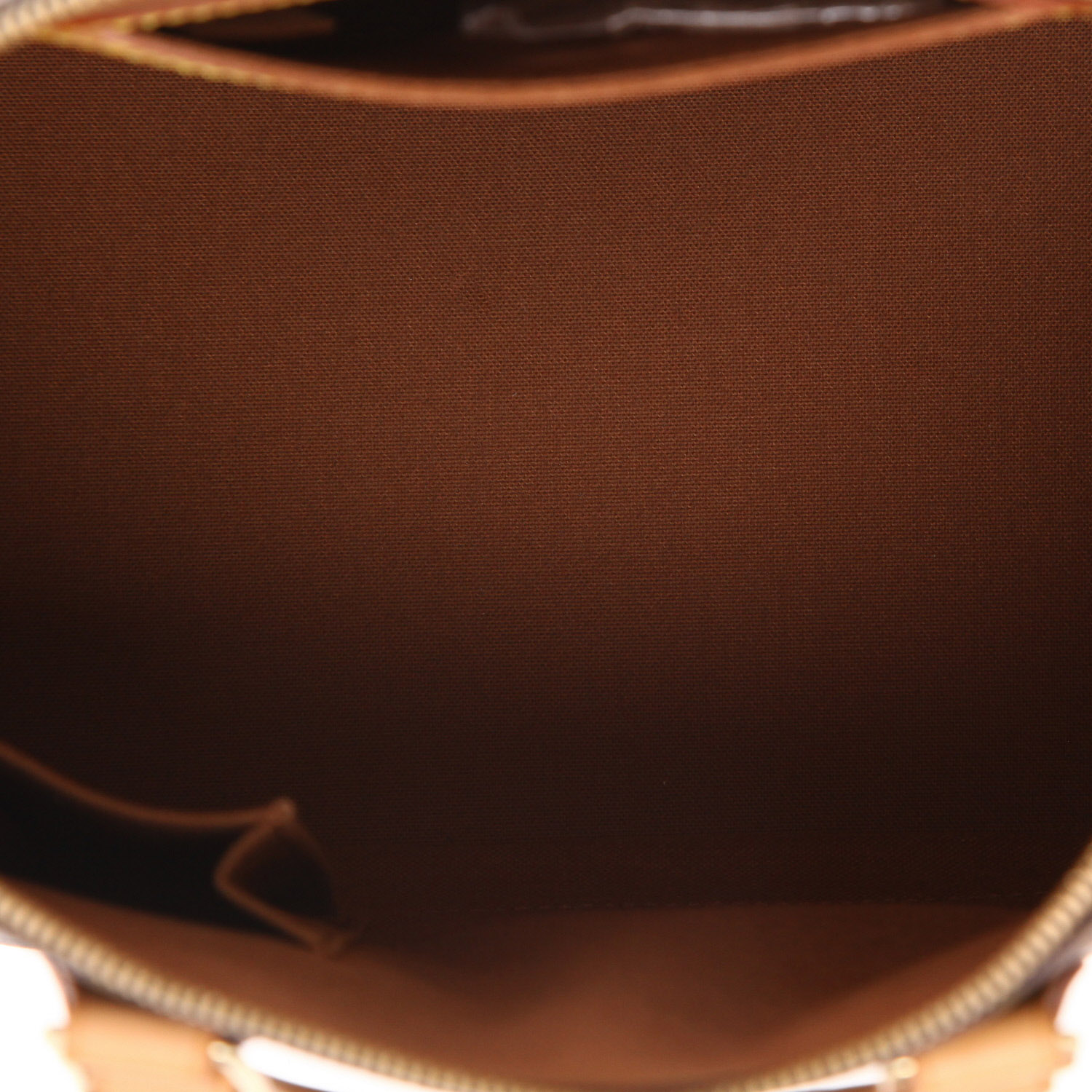 Louis Vuitton  Alma medium model  handbag  in brown monogram canvas  and natural leather - Detail D3