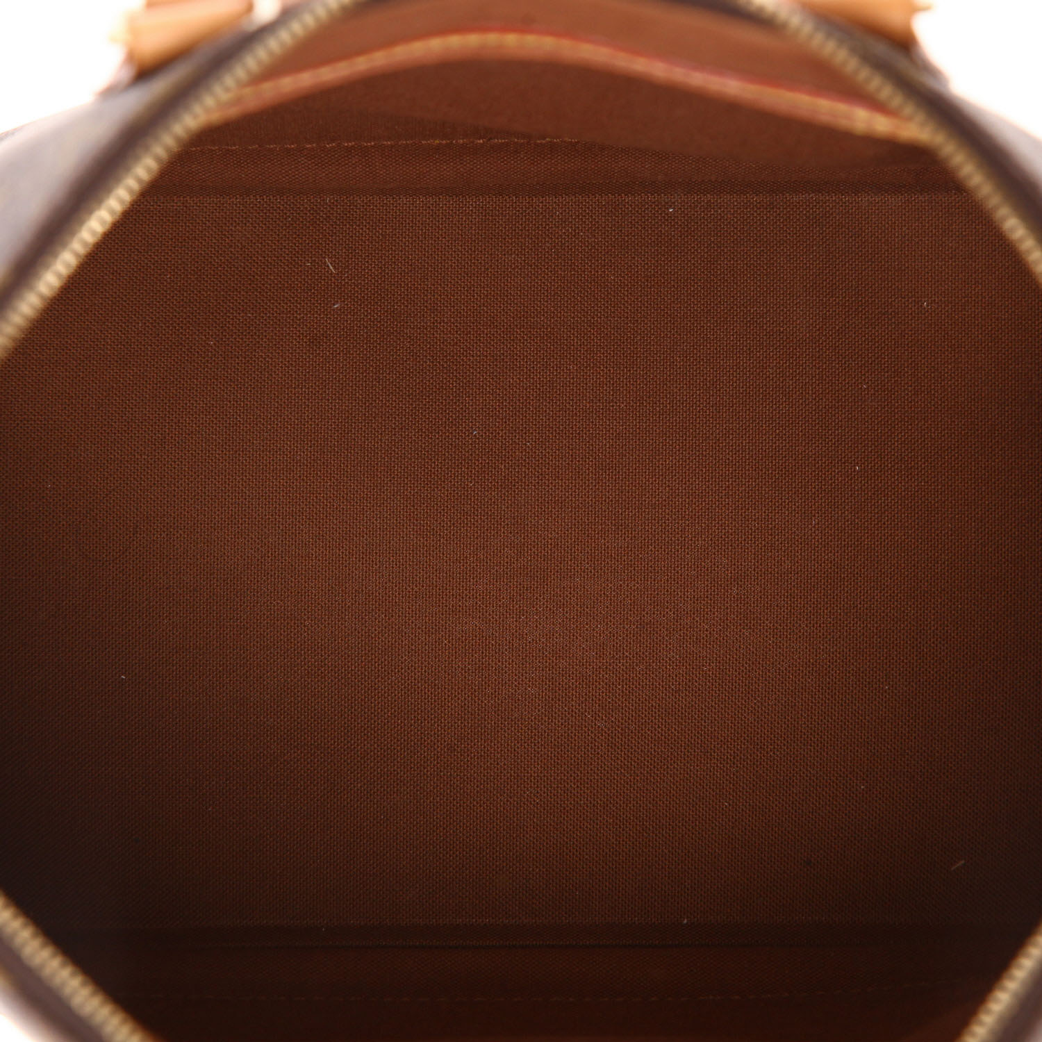 Louis Vuitton  Alma small model  handbag  in brown monogram canvas  and natural leather - Detail D3