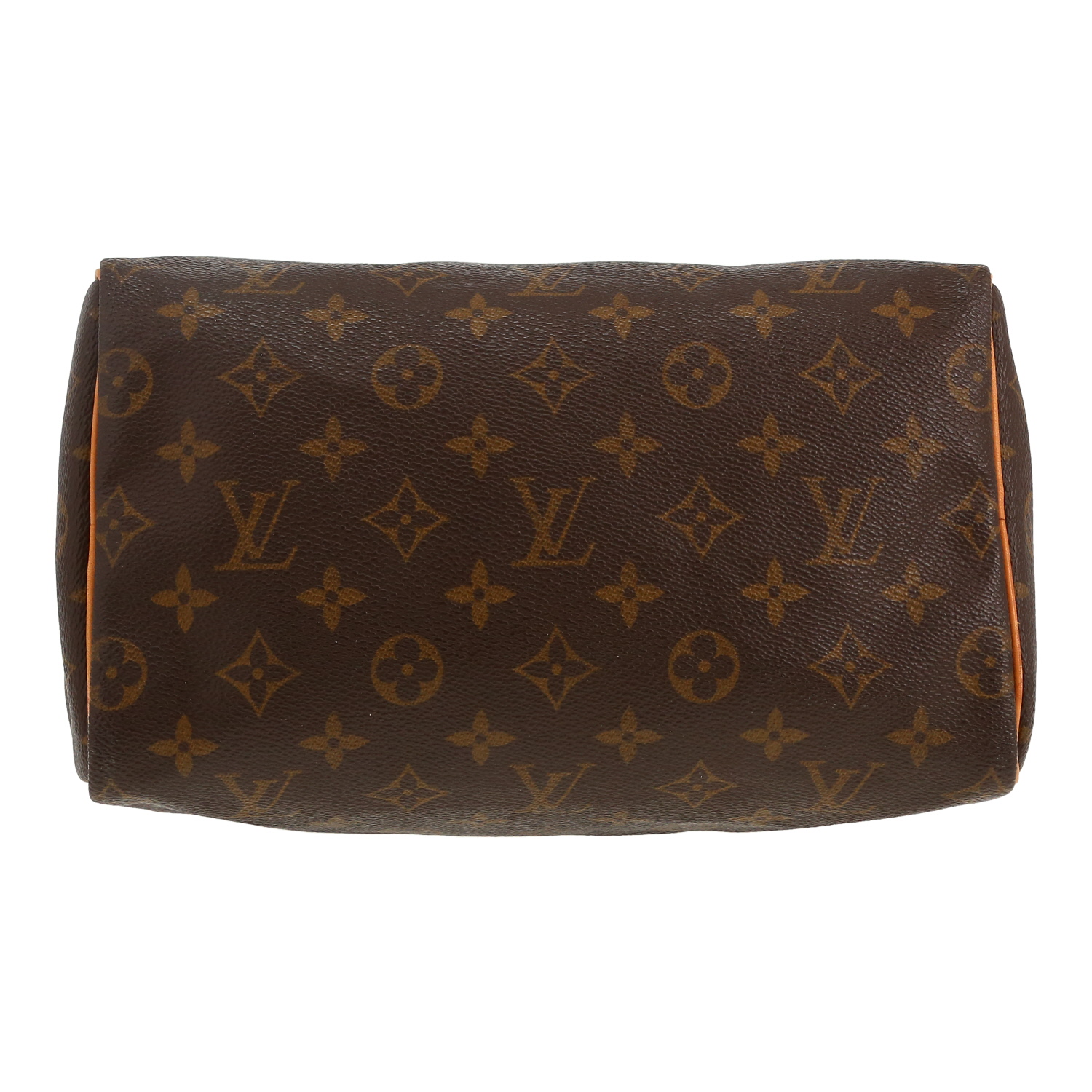 Sac à main Louis Vuitton  Speedy 25 en toile monogram marron et cuir naturel - Detail D1