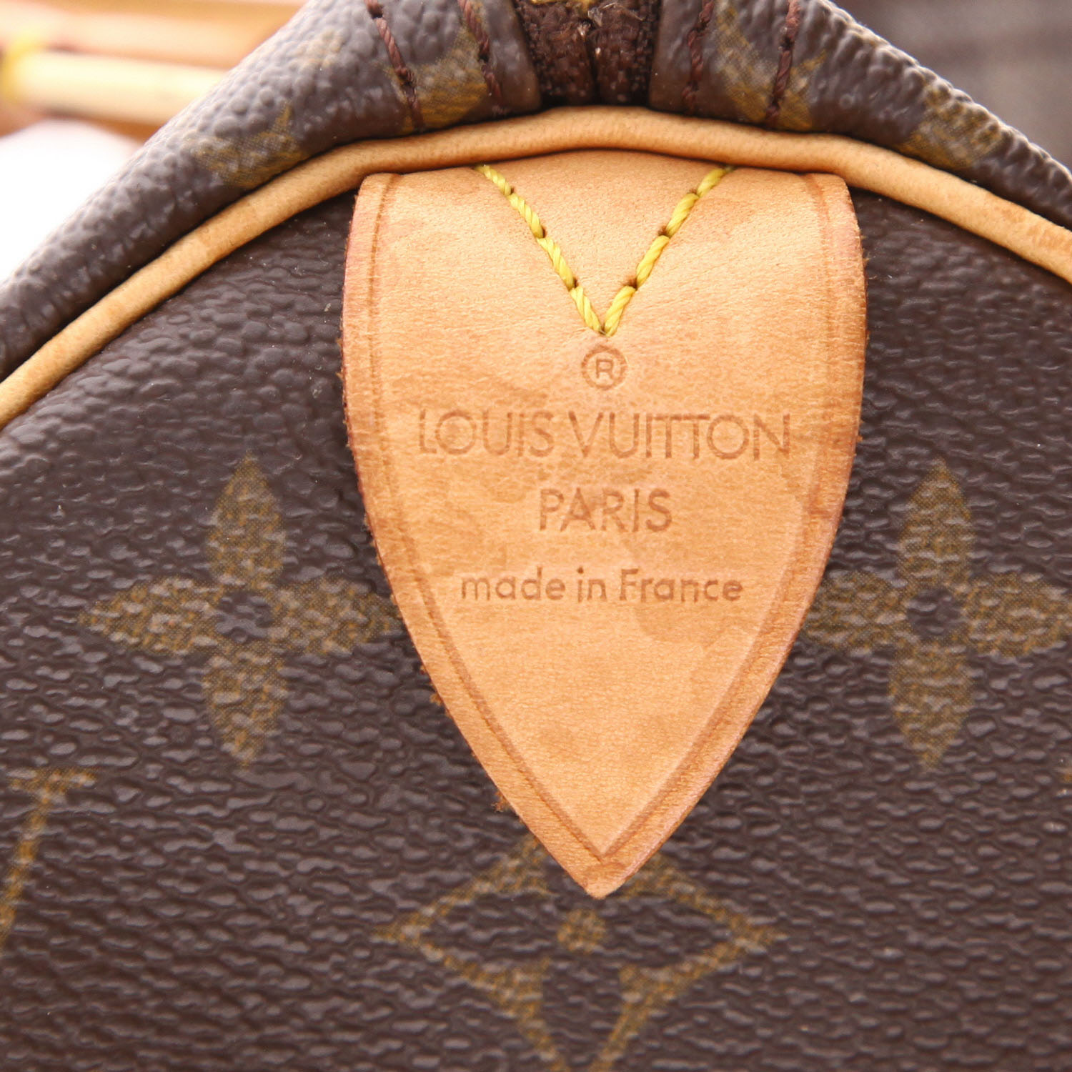 Louis Vuitton  Speedy 25 handbag  in brown monogram canvas  and natural leather - Detail D2