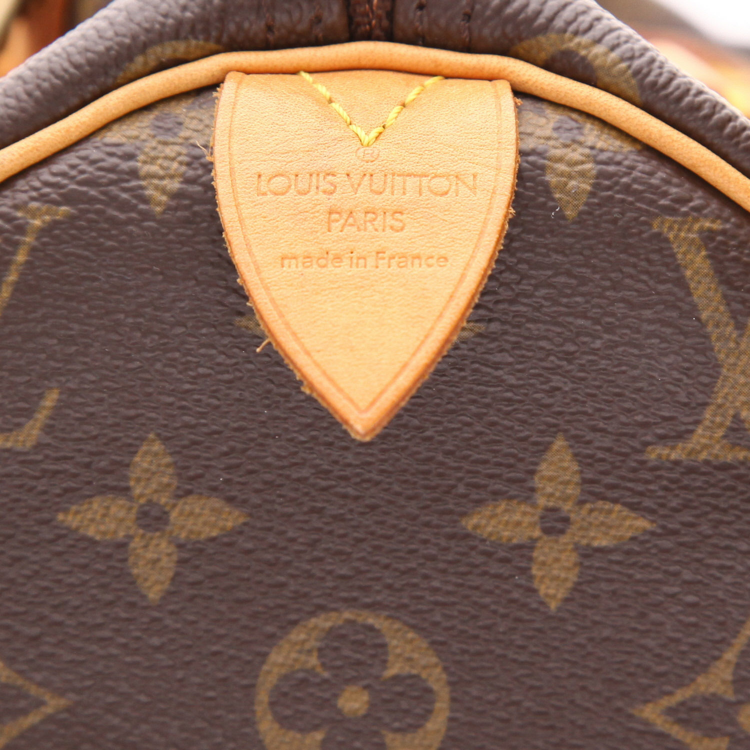 Louis Vuitton  Speedy 30 handbag  in brown monogram canvas  and natural leather - Detail D2