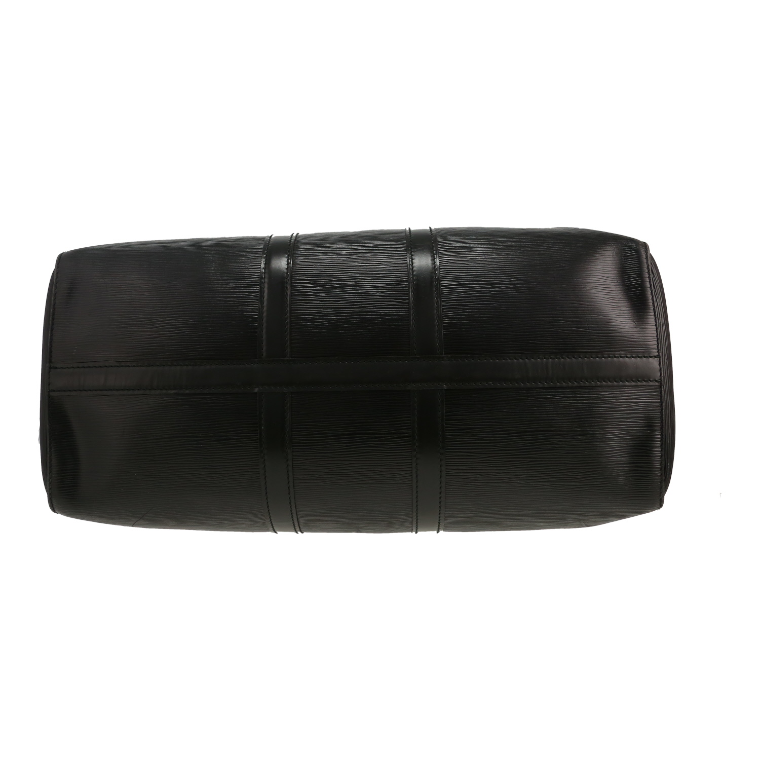 Louis Vuitton Keepall 50 travel bag in black epi leather - Detail D1