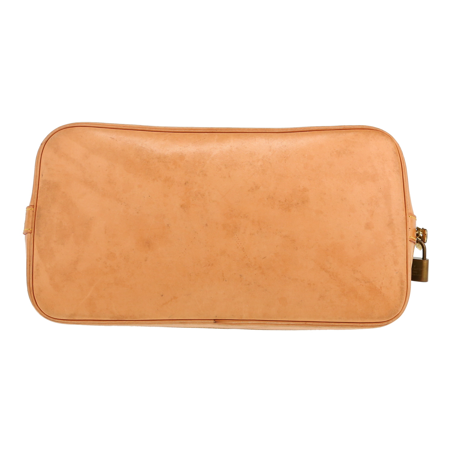 Borsa Louis Vuitton  Alma in tela monogram marrone e pelle naturale - Detail D1