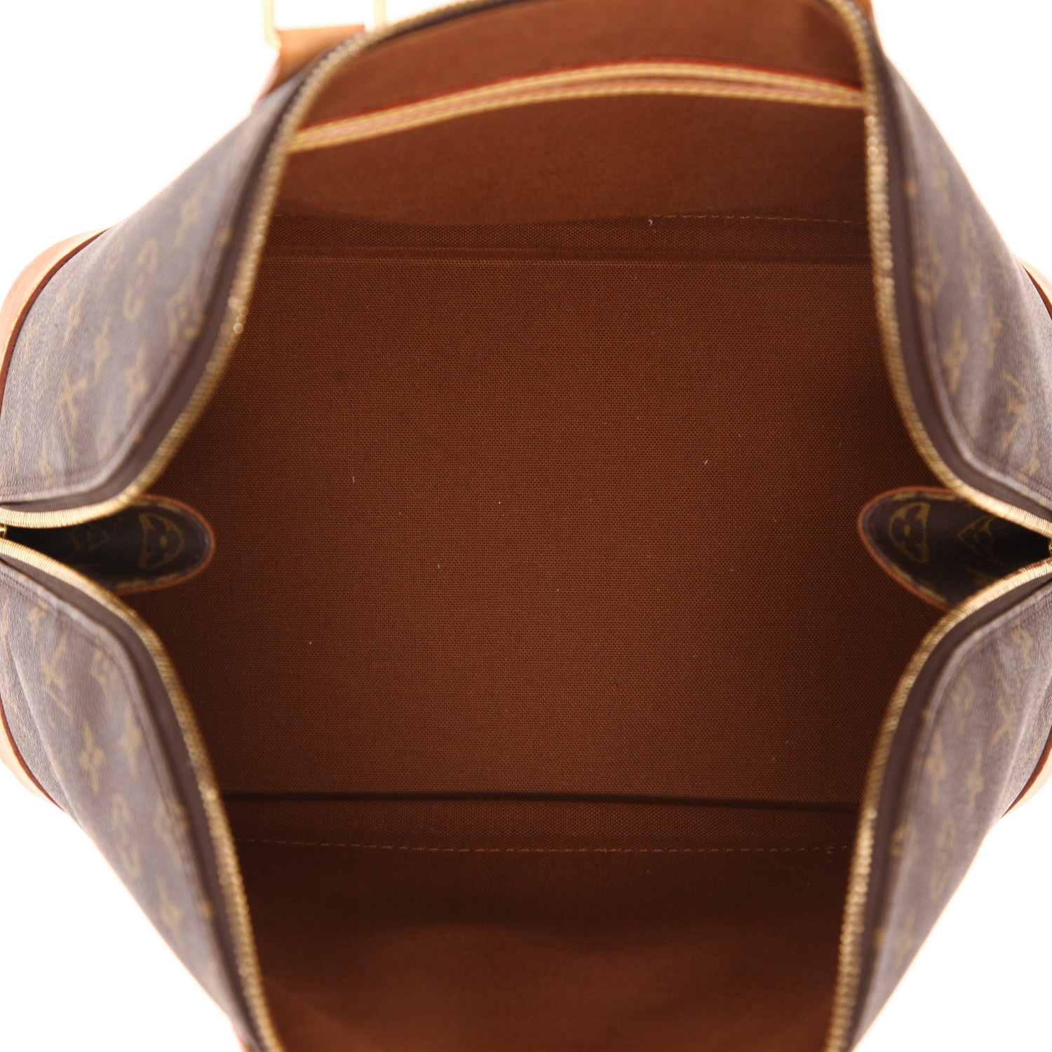 Bolso de mano Louis Vuitton  Alma modelo mediano  en lona Monogram marrón y cuero natural - Detail D3