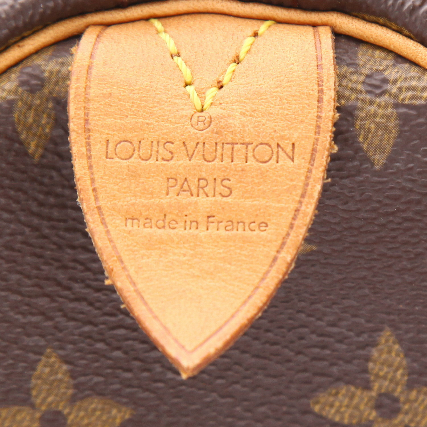 Sac à main Louis Vuitton  Speedy 30 en toile monogram marron et cuir naturel - Detail D2