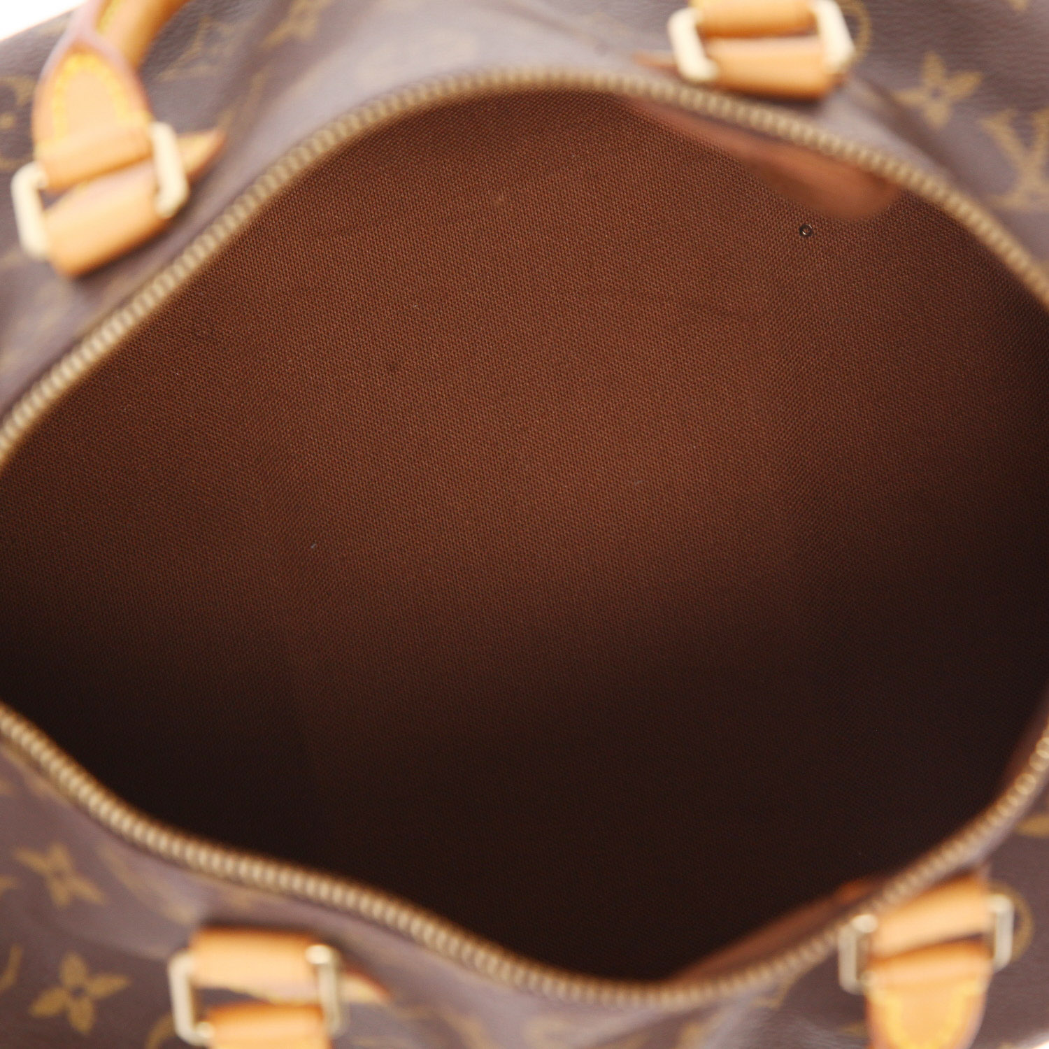 Louis Vuitton  Speedy 30 handbag  in brown monogram canvas  and natural leather - Detail D3