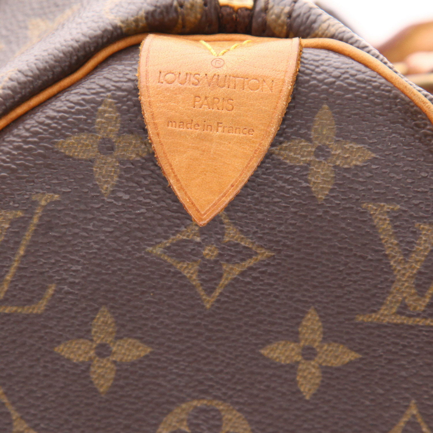 Louis Vuitton  Speedy 25 handbag  in brown monogram canvas  and natural leather - Detail D2