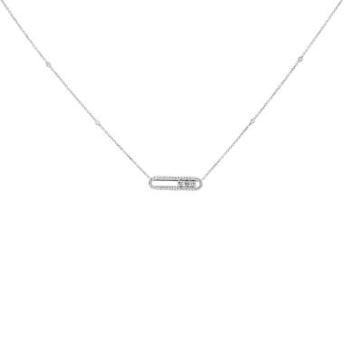 Collier Messika Baby Move en or blanc et diamants