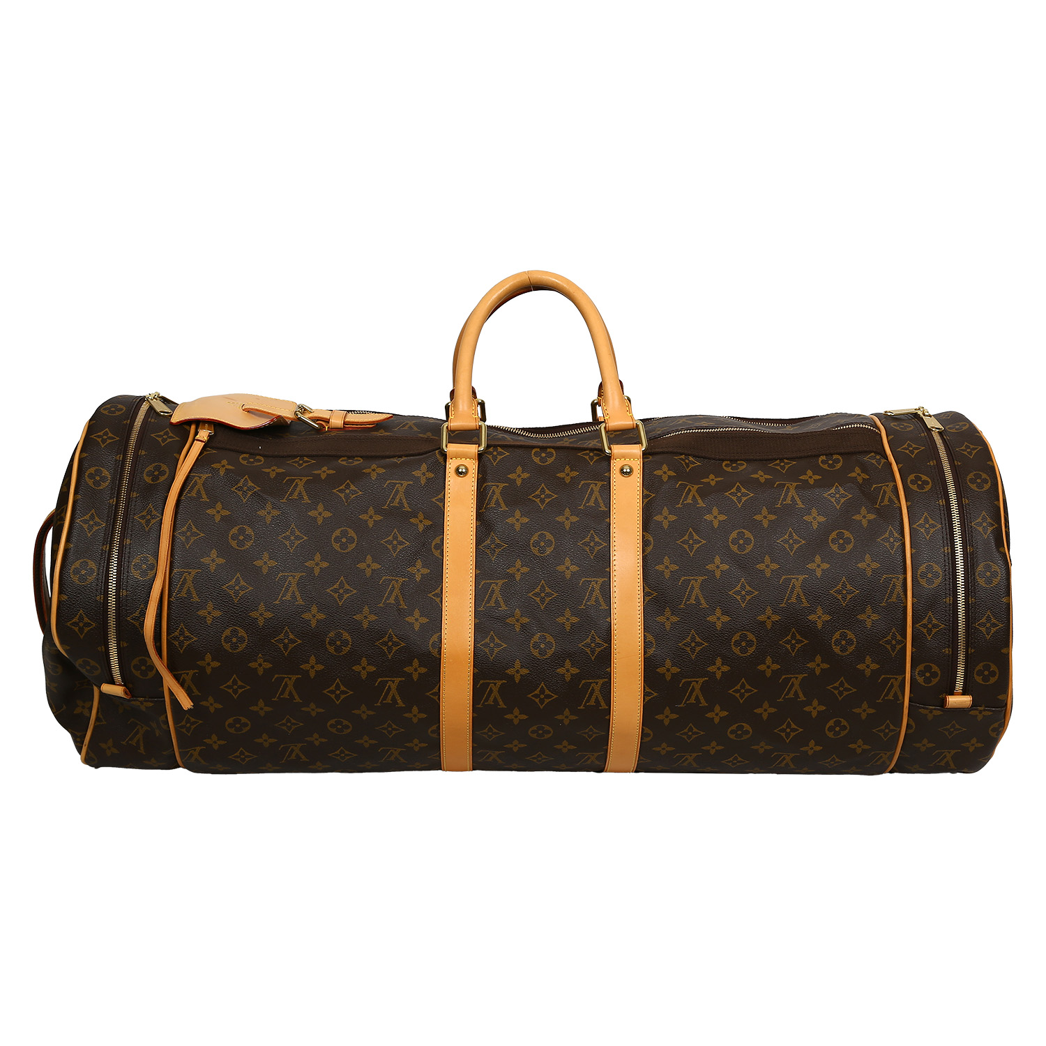 Bolsa de viaje Louis Vuitton  Athlétisme en lona Monogram marrón y cuero natural - Detail D3