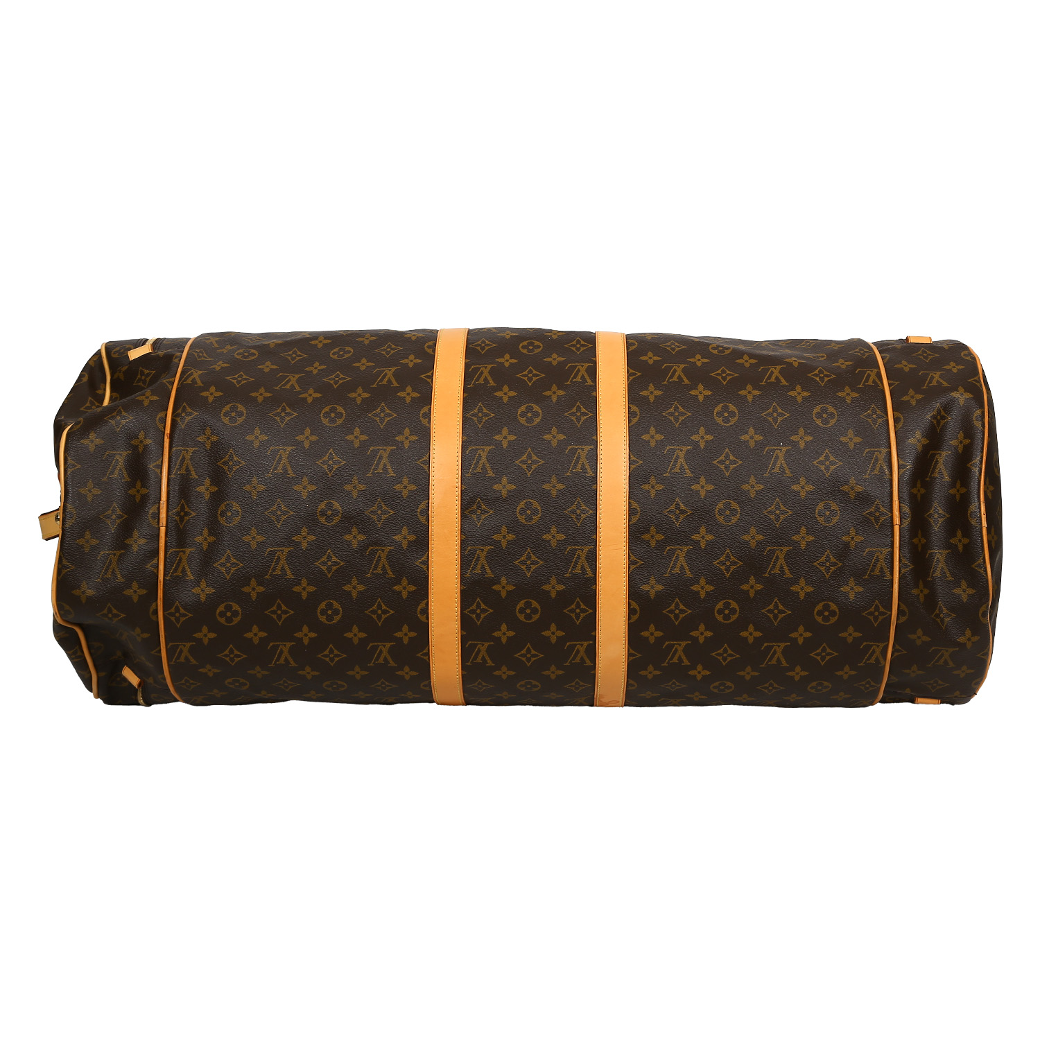 Louis Vuitton  Athlétisme travel bag  in brown monogram canvas  and natural leather - Detail D4