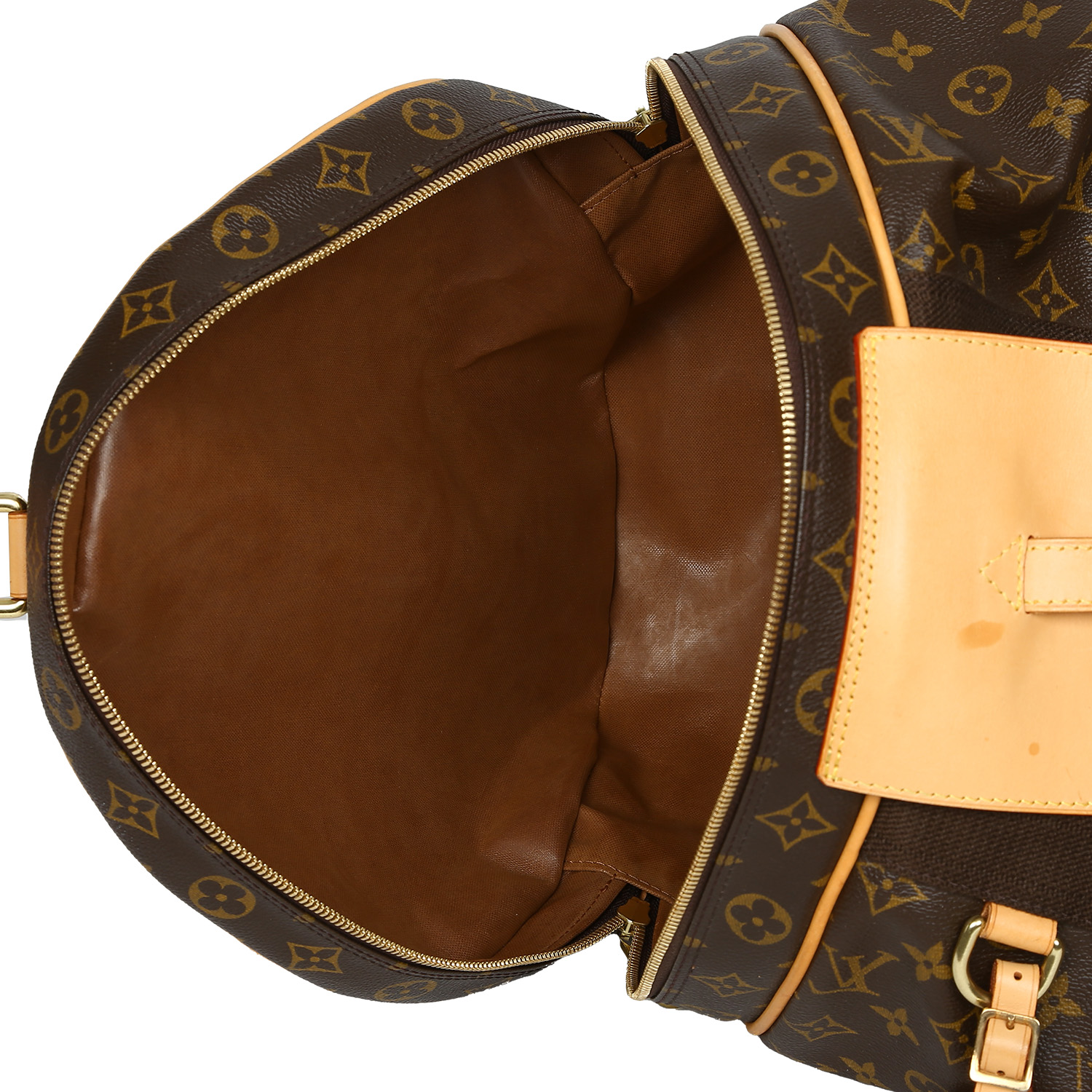 Louis Vuitton  Athlétisme travel bag  in brown monogram canvas  and natural leather - Detail D8