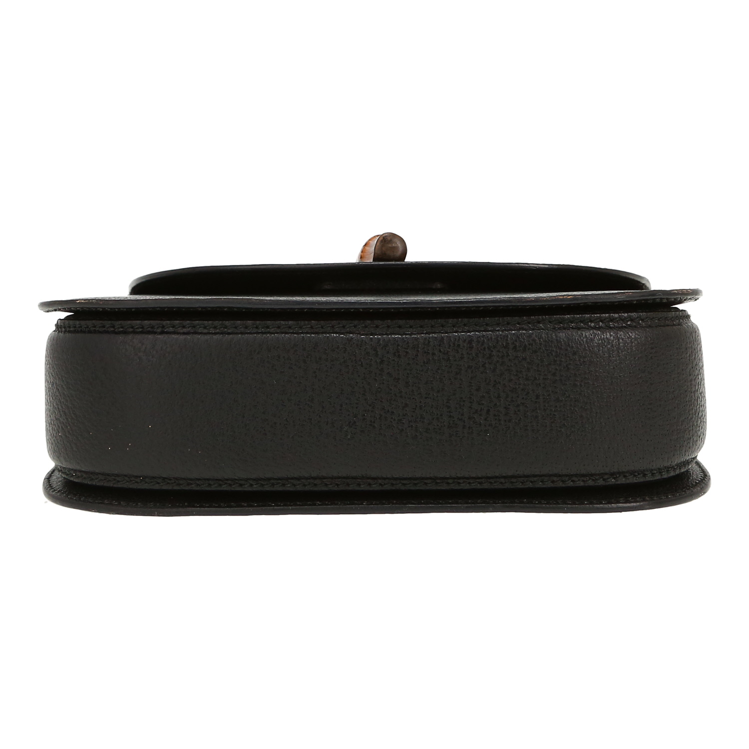 Gucci  Bamboo small model  handbag  in black Pecari leather  and bamboo - Detail D1