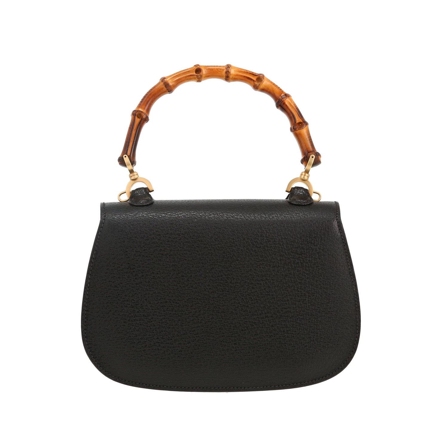 Bolso de mano Gucci  Bamboo modelo pequeño  en cuero de Pecarí negro y bambú - Detail D4