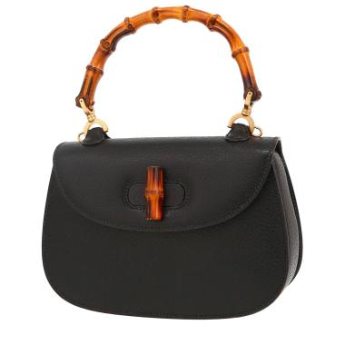 Borsa Gucci  Bamboo modello piccolo  in pelle di Pecari nera e bambù