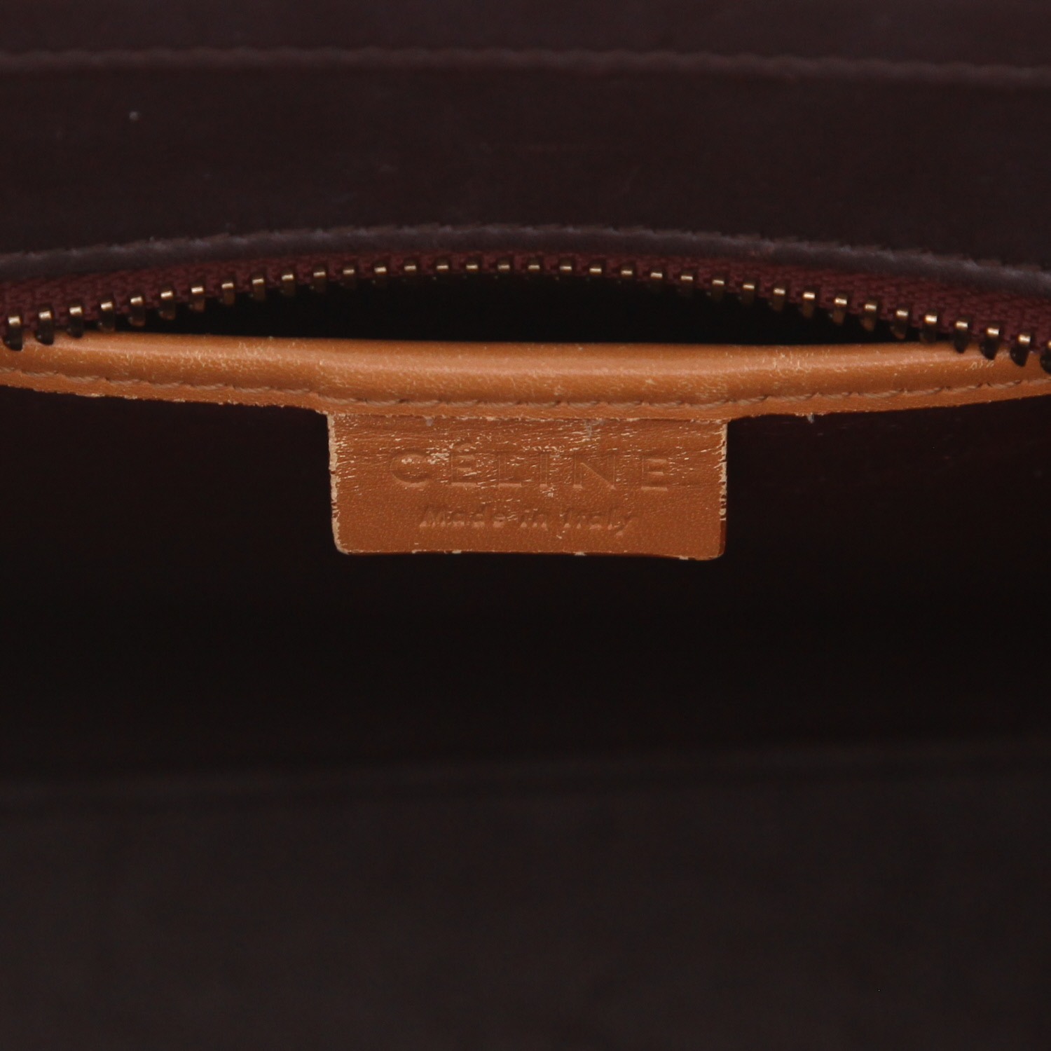 Borsa a tracolla Celine  Luggage Nano in pelle rosa, beige color prugna e marrone - Detail D2