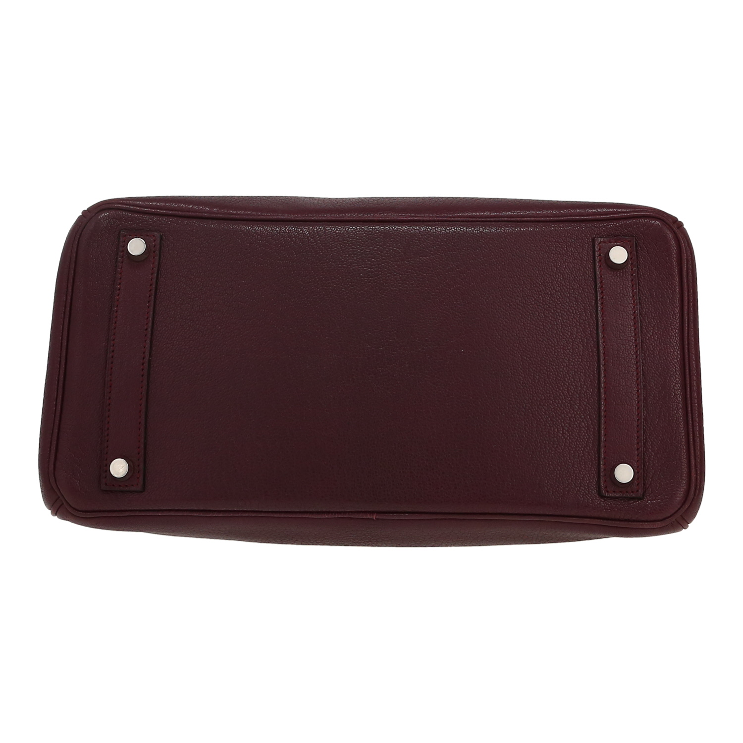 Bolso de mano Hermès  Haut à Courroies en cuero Mysore violeta Raisin - Detail D1