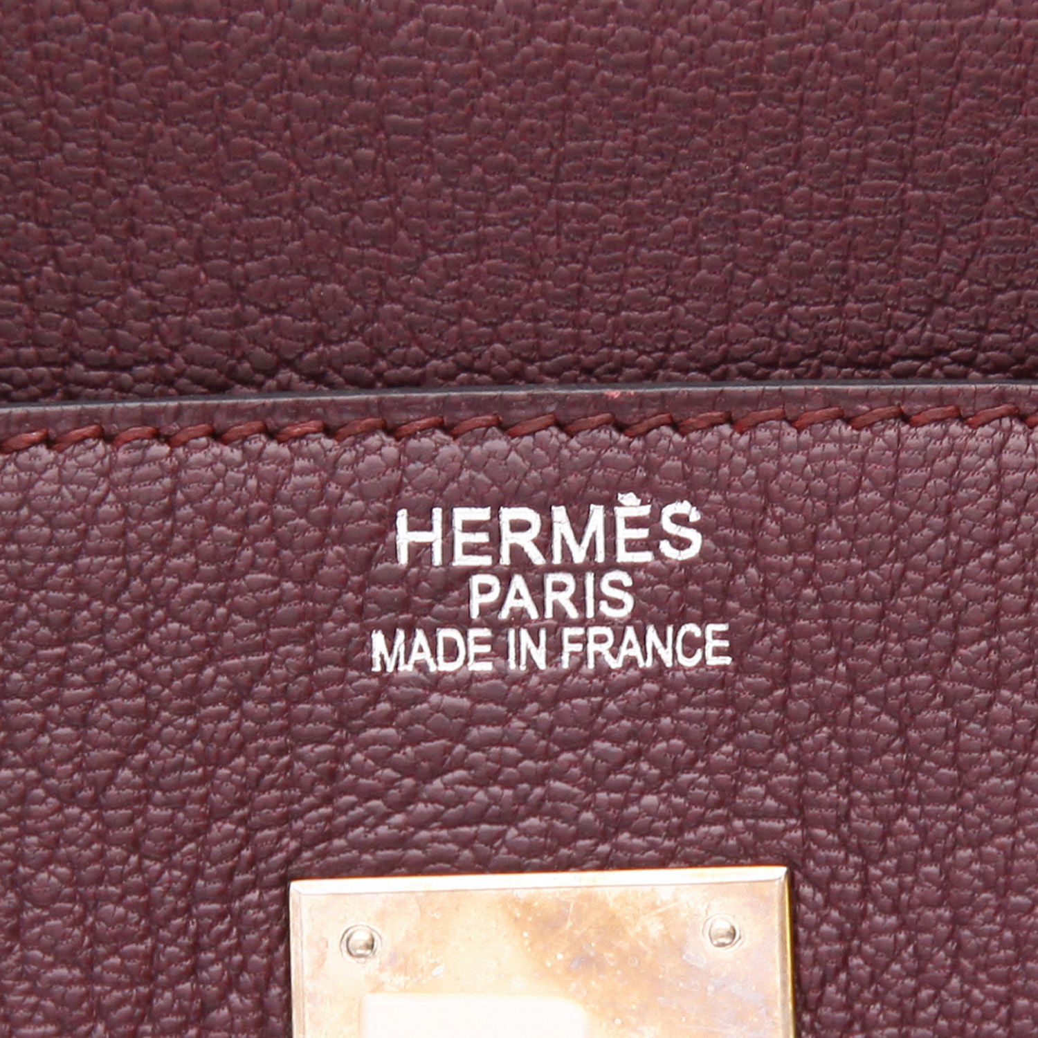 Hermès  Haut à Courroies handbag  in purple Raisin Mysore leather - Detail D2