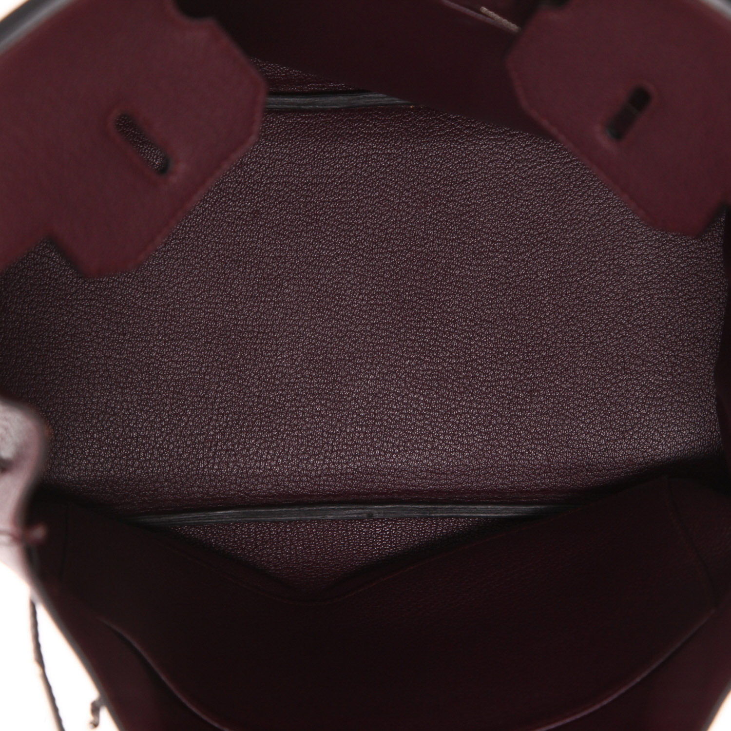 Hermès  Haut à Courroies handbag  in purple Raisin Mysore leather - Detail D3