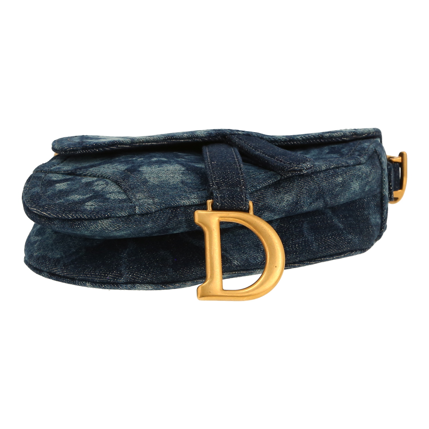 Borsa Dior  Saddle mini  in denim blu - Detail D1