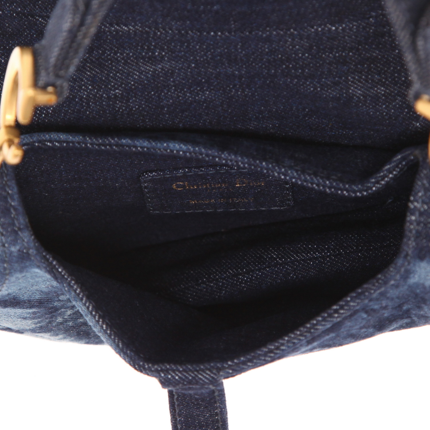 Sac à main Dior  Saddle mini  en denim bleu - Detail D3