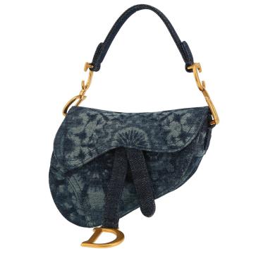 Bolso de mano Dior  Saddle mini  en denim azul