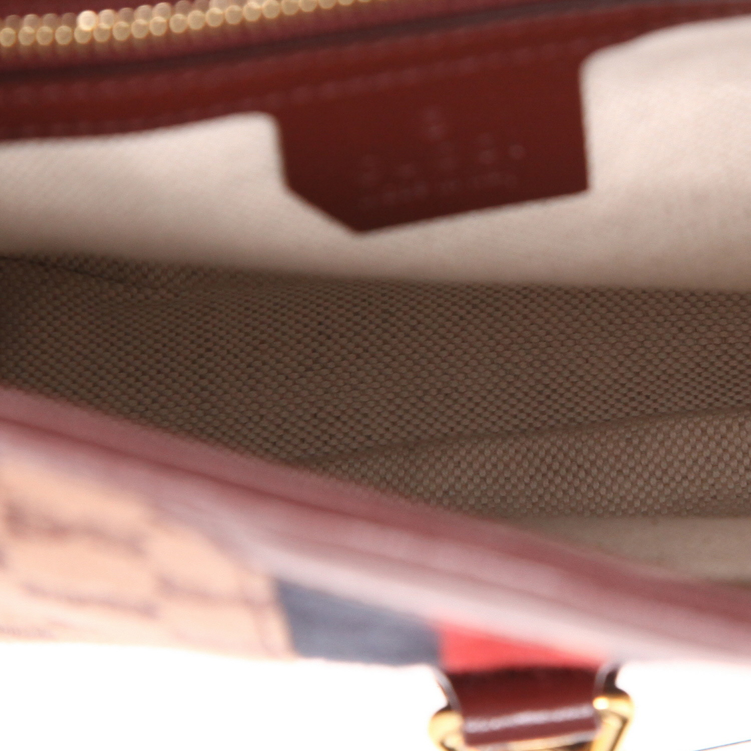 Gucci  Jackie shoulder bag  in burgundy logo canvas  and burgundy leather - Detail D3