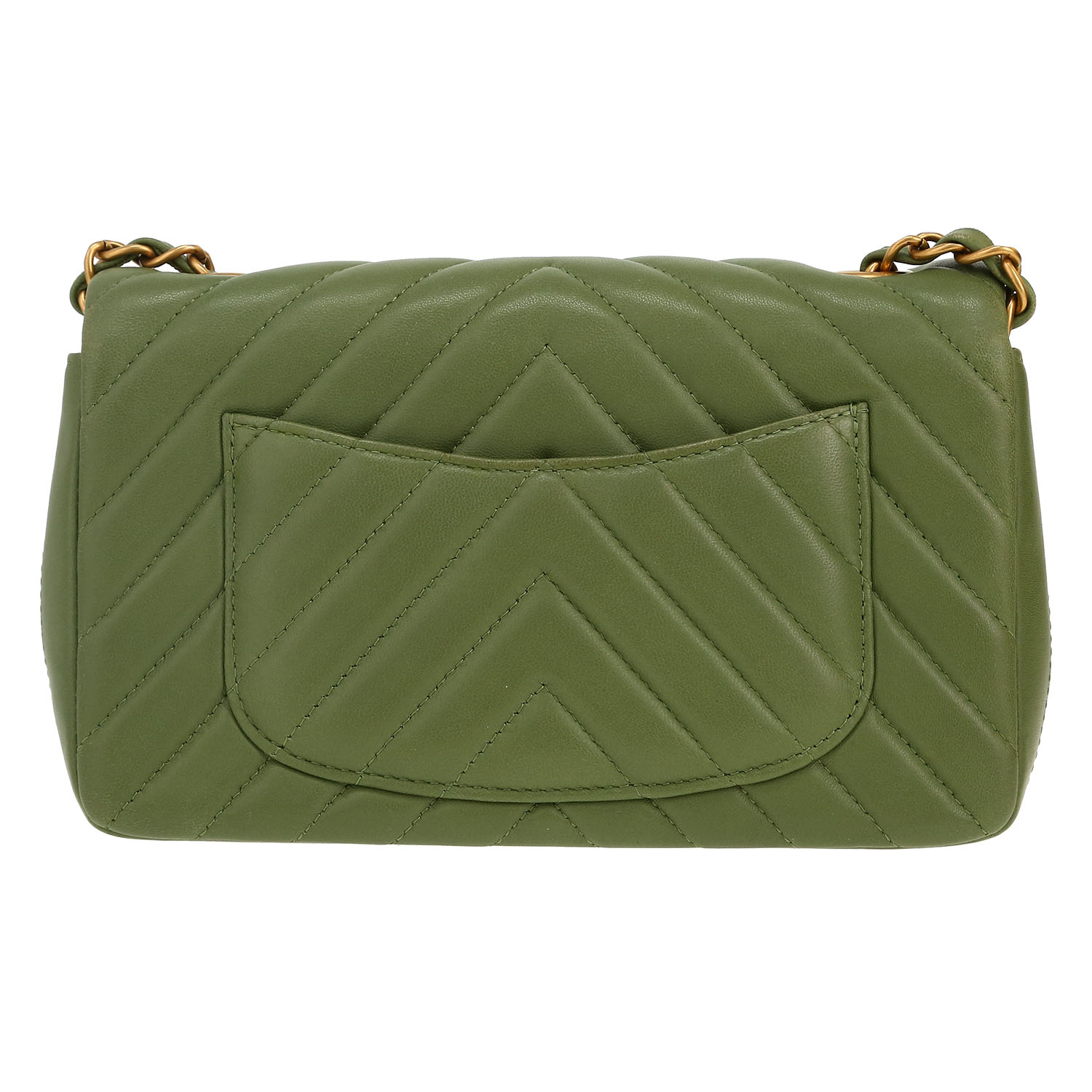 Bolso bandolera Chanel  Mini Timeless en cuero acolchado con motivos de espigas verde - Detail D4