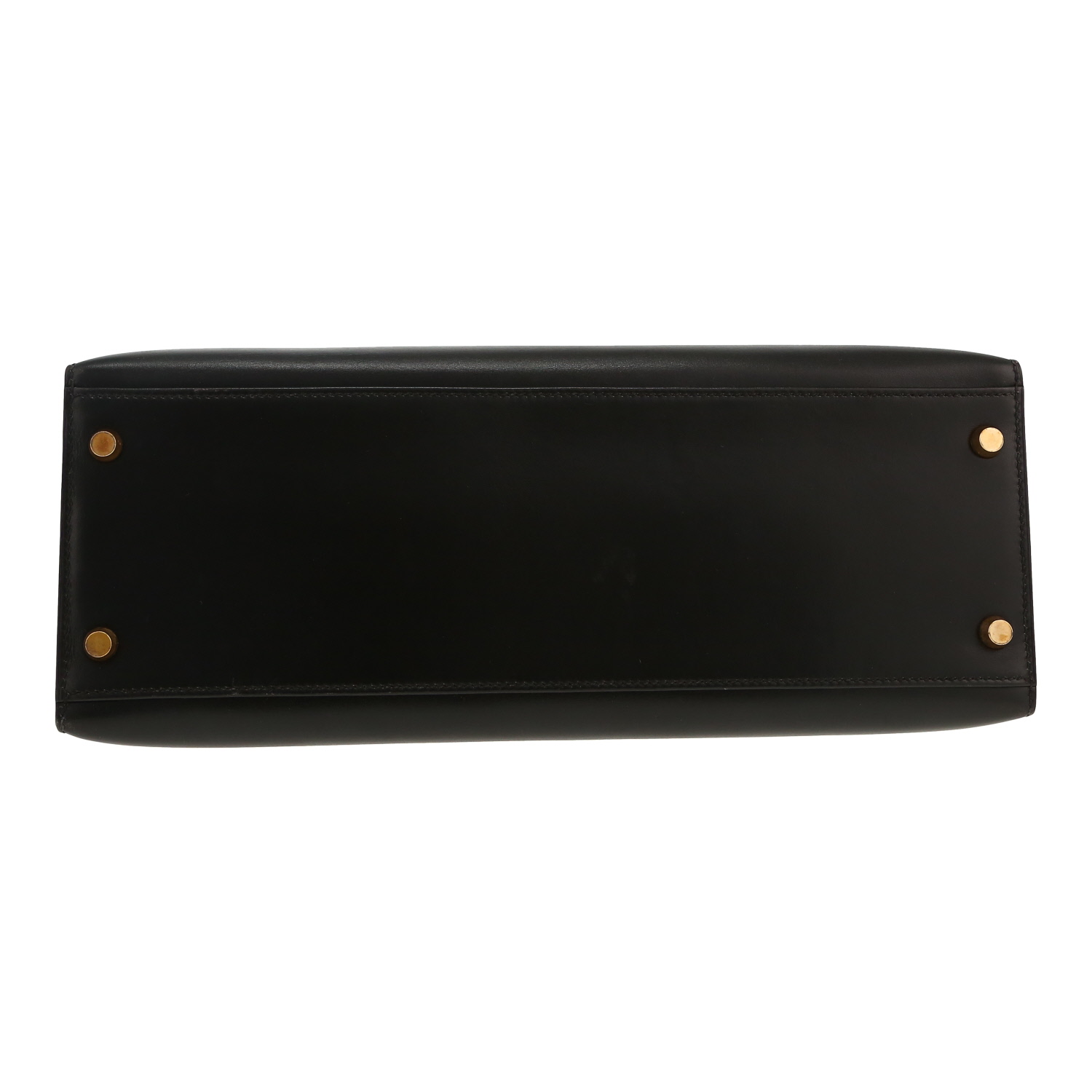 Bolso de mano Hermès  Kelly 32 cm en cuero box negro - Detail D1