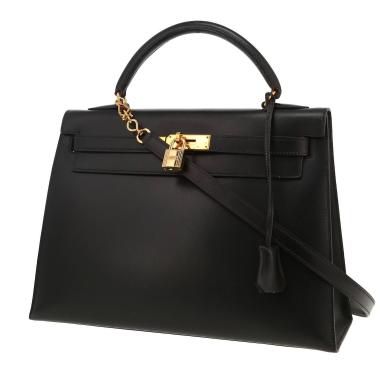Sac à main Hermès  Kelly 32 cm en cuir box noir