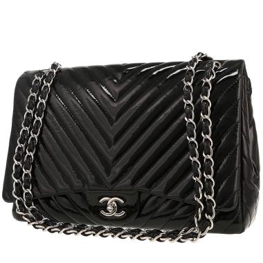 Borsa a tracolla Chanel  Timeless Maxi Jumbo in pelle verniciata nera