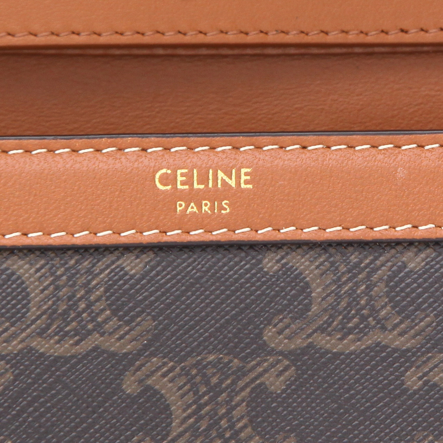 Sac bandoulière Celine  Margo en toile siglée et cuir marron - Detail D2