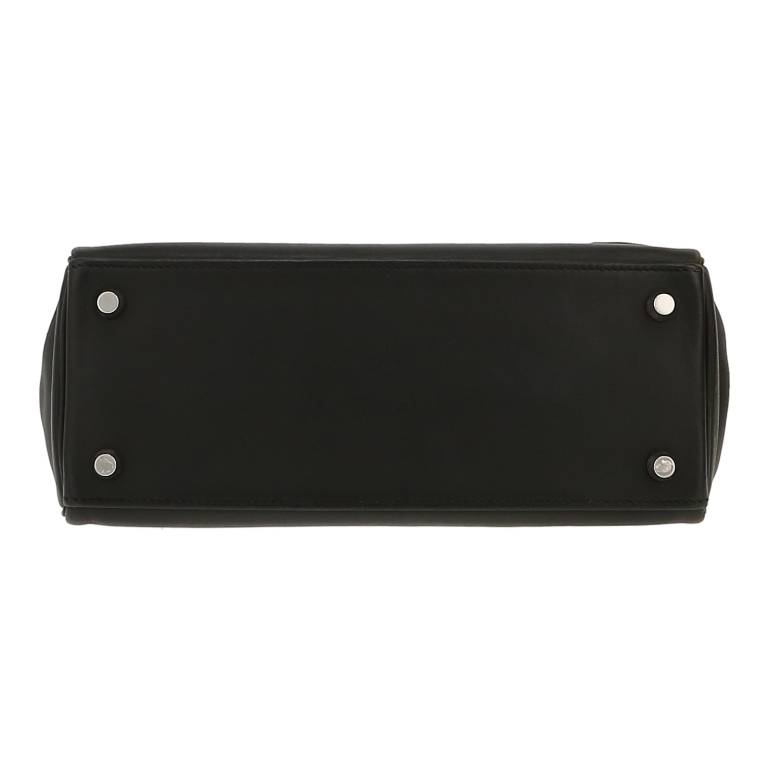 Bolso de mano Hermès  Kelly 25 cm en cuero swift negro - Detail D1