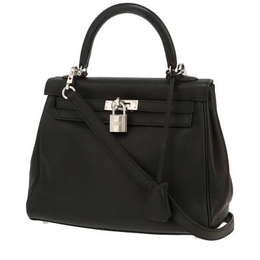 Borsa Hermès  Kelly 25 cm in pelle Swift nera