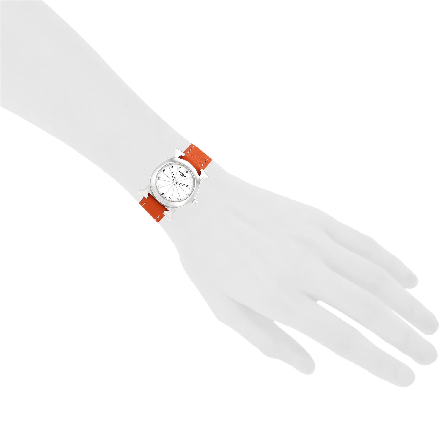 Reloj Hermès Heure H ronde de acero Ref: HR1.210 Circa 2000 - Detail D1