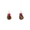 Paire de boucles d'oreilles Pomellato Bahia en or rose, quartz fumé et rubis - 00pp thumbnail