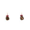 Paire de boucles d'oreilles Pomellato Bahia en or rose, quartz fumé et rubis - 360 thumbnail