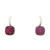 Paire de boucles d'oreilles Pomellato Nudo Petit en or rose, or noirci et rubis - 00pp thumbnail