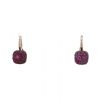 Paire de boucles d'oreilles Pomellato Nudo Petit en or rose, or noirci et rubis - 360 thumbnail