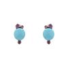 Paire de boucles d'oreilles Pomellato Capri en or rose, céramique turquoise et améthystes - 00pp thumbnail