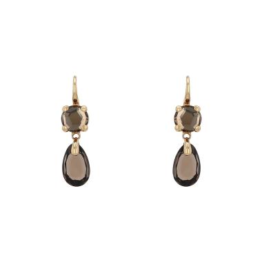 Pomellato Narciso earrings in pink gold and smoked quartz