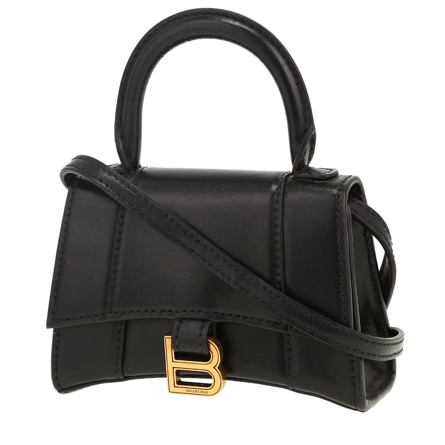 Borsa a tracolla Balenciaga  Hourglass in pelle nera