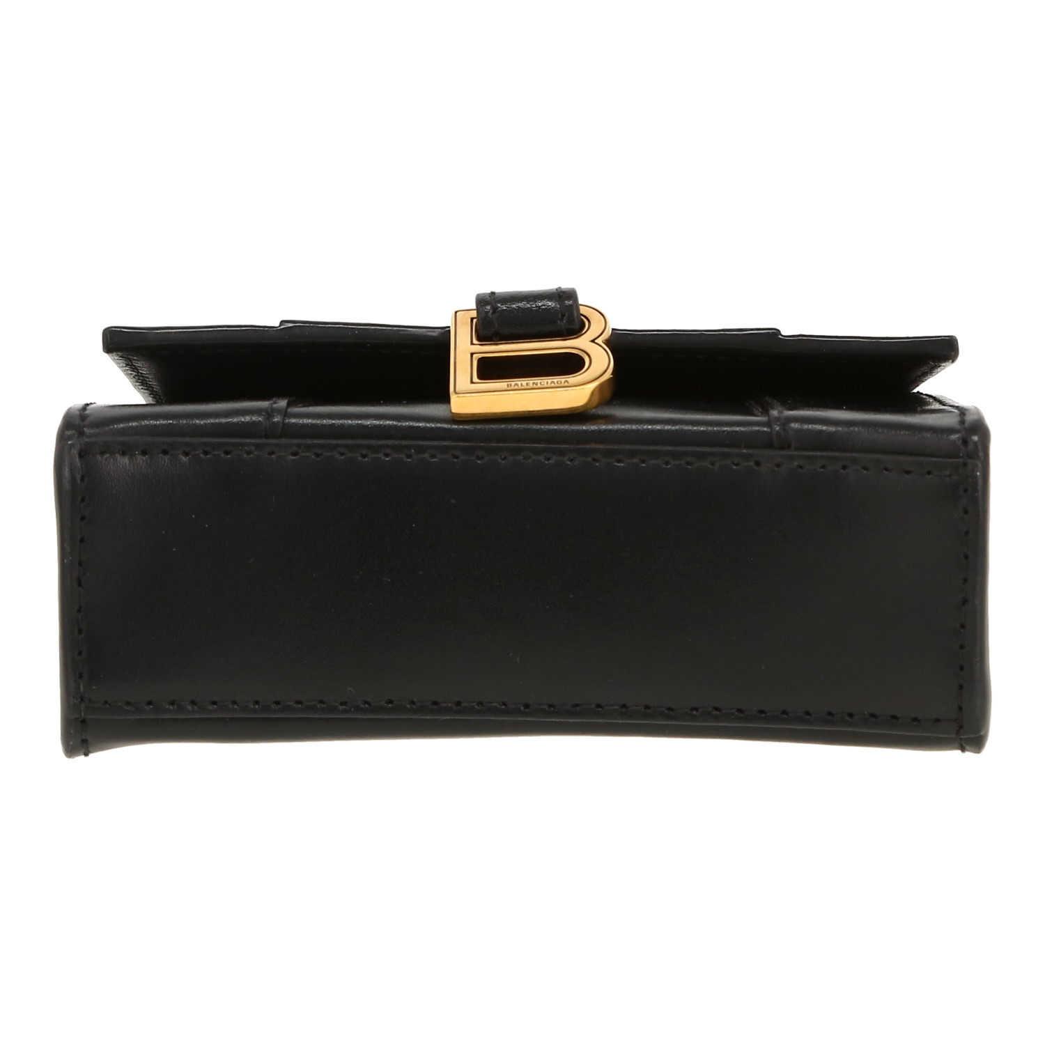Borsa a tracolla Balenciaga  Hourglass in pelle nera - Detail D1