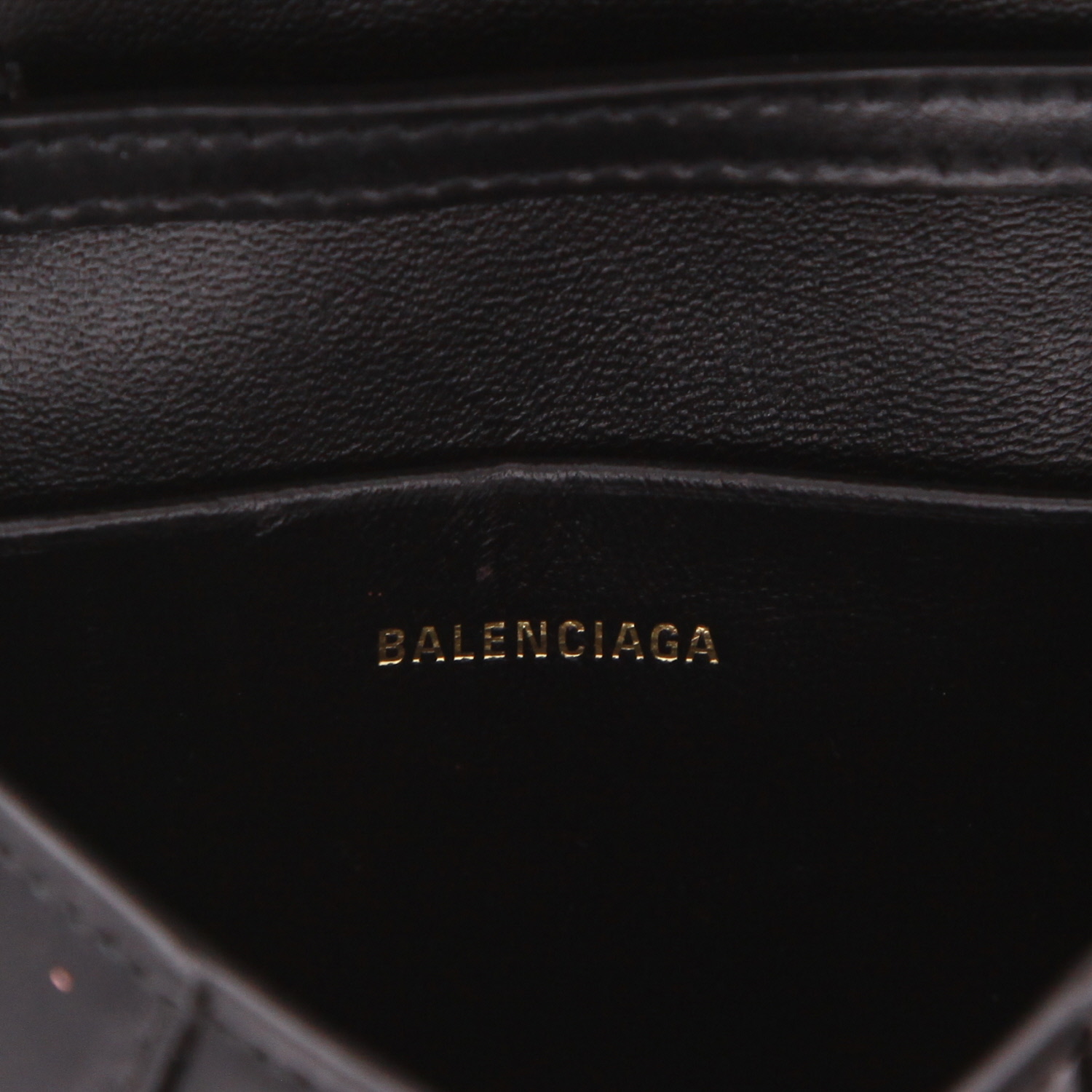 Borsa a tracolla Balenciaga  Hourglass in pelle nera - Detail D2