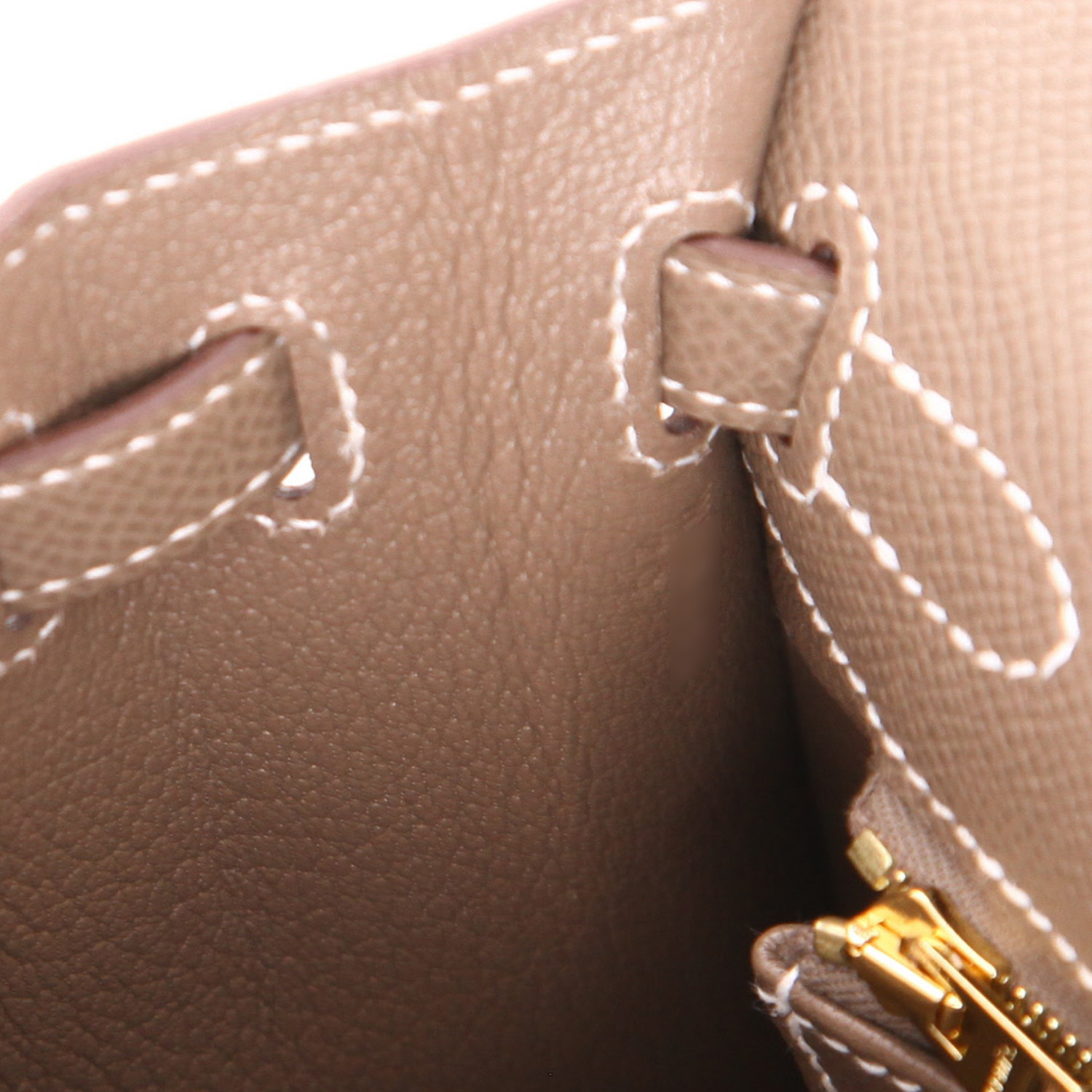 Borsa Hermès  Kelly 25 cm in pelle Epsom etoupe - Detail D3
