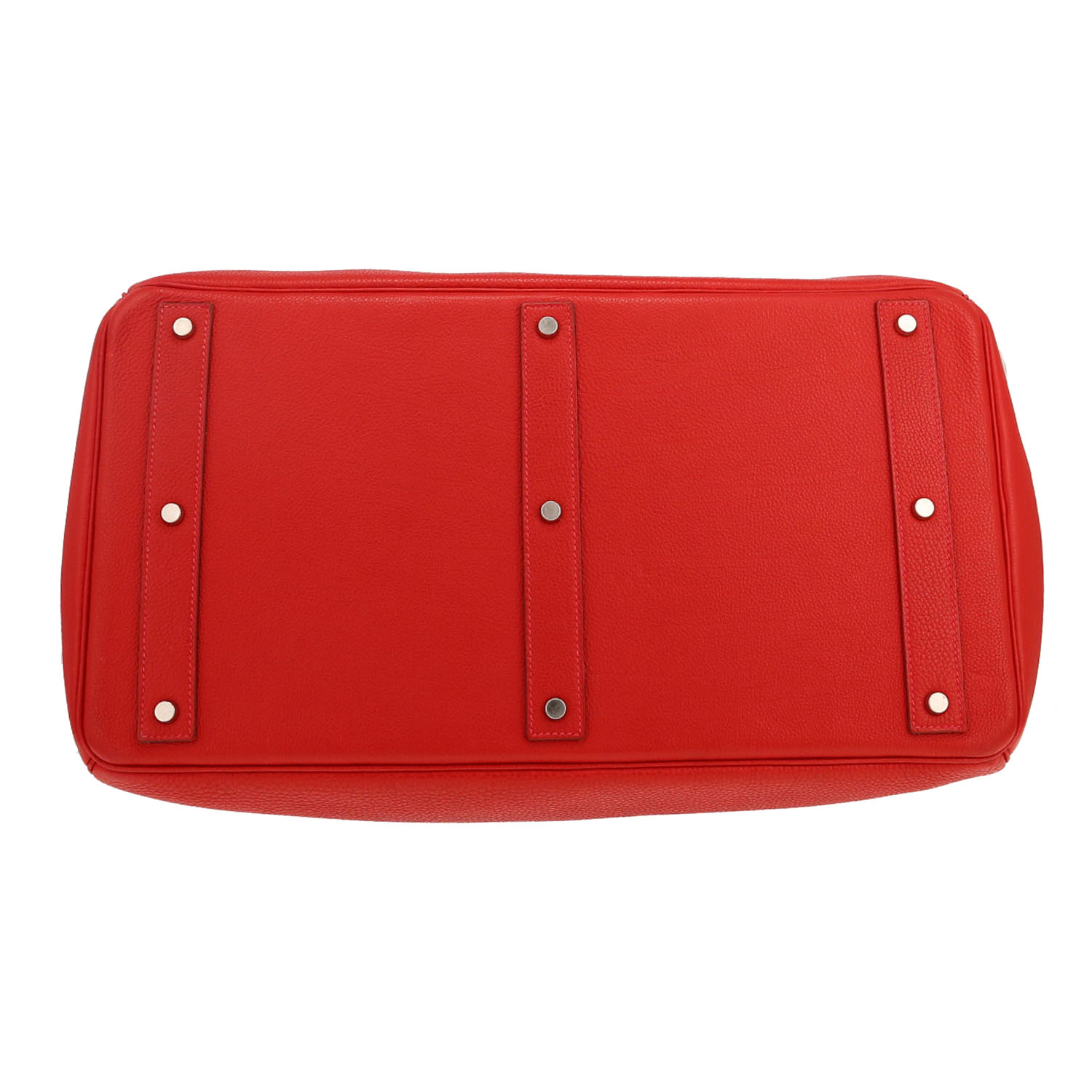 Hermès  Haut à Courroies - Travel Bag travel bag  in red togo leather - Detail D1