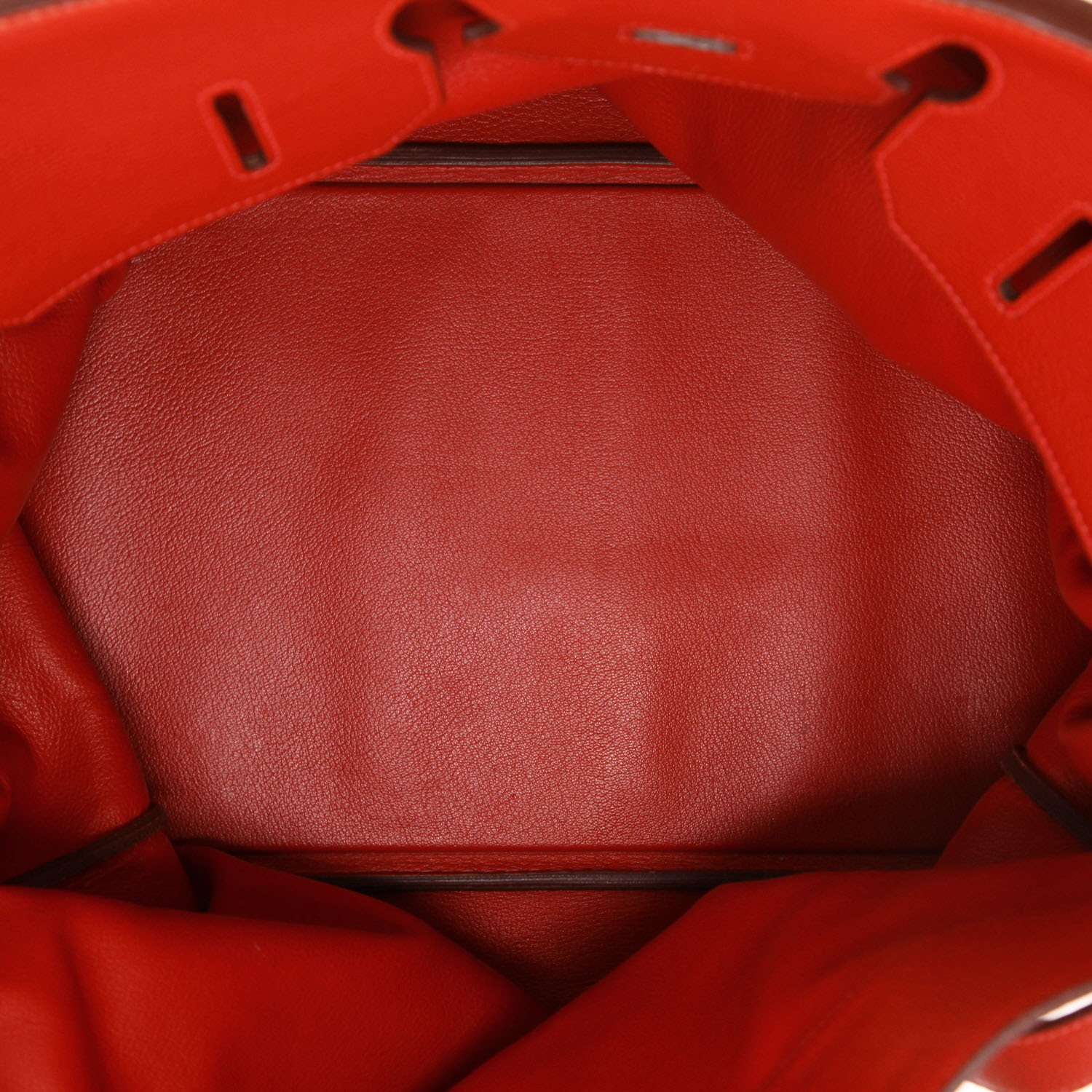 Sac de voyage Hermès  Haut à Courroies - Travel Bag en cuir togo rouge - Detail D3