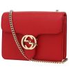 Bolso bandolera Gucci  Interlocking G en cuero granulado rojo - 00pp thumbnail