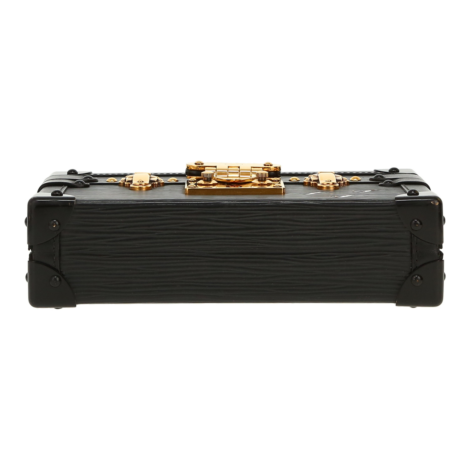 Bolso bandolera Louis Vuitton  Petite Malle en cuero Epi negro - Detail D1