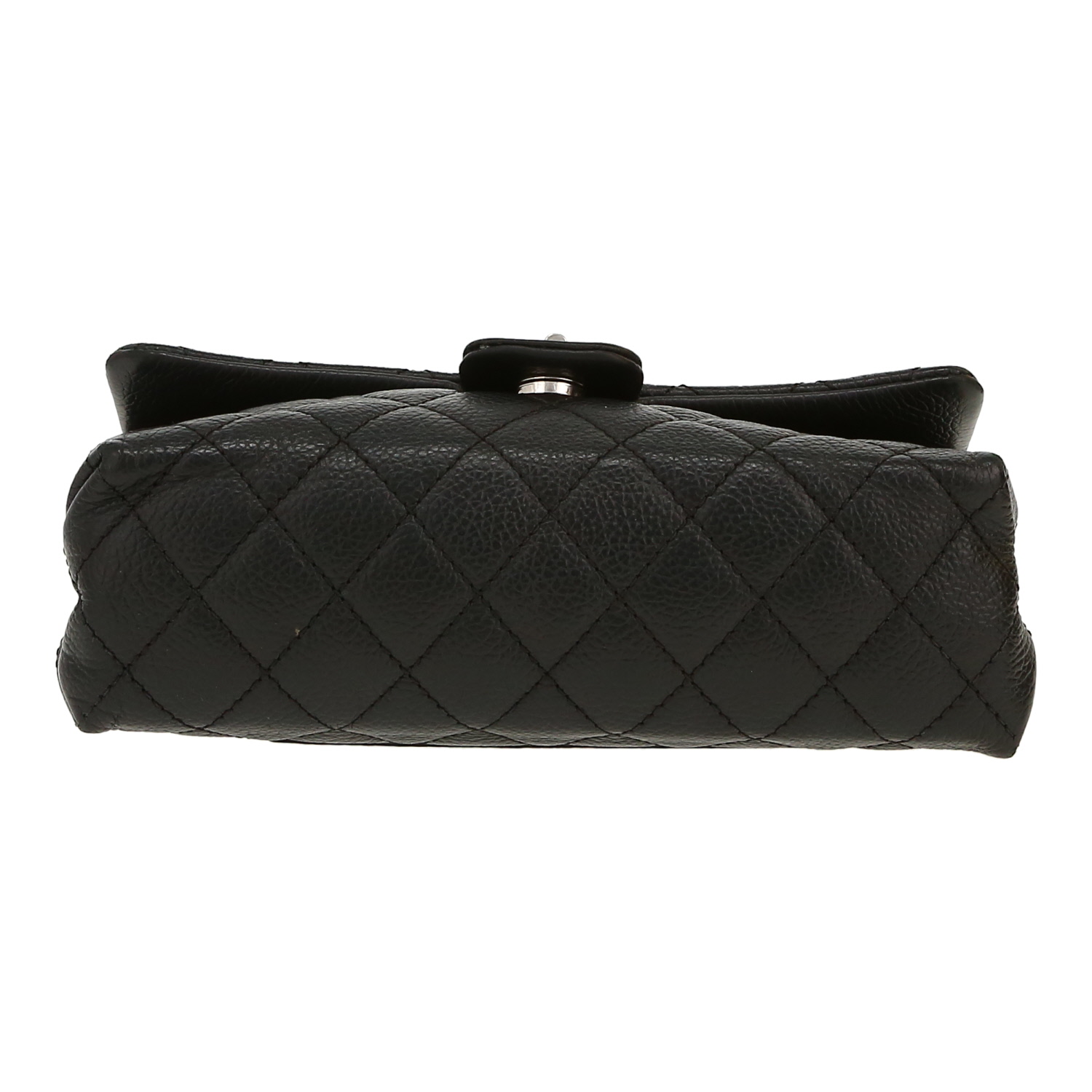 Chanel  Pochette ceinture clutch-belt  in black quilted grained leather - Detail D1